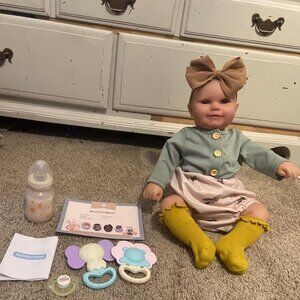 🆕20Inch Realistic Soft Vinyl With Weighted Cloth Body Effie Girl Reborn Baby